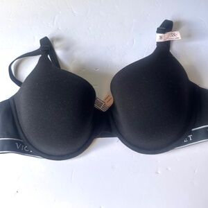 Victoria’s Secret Logo Perfect Shape Push Up BraBlack 32D